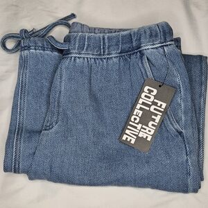 Future Collective Pull Over Wide Leg Denim Pants S